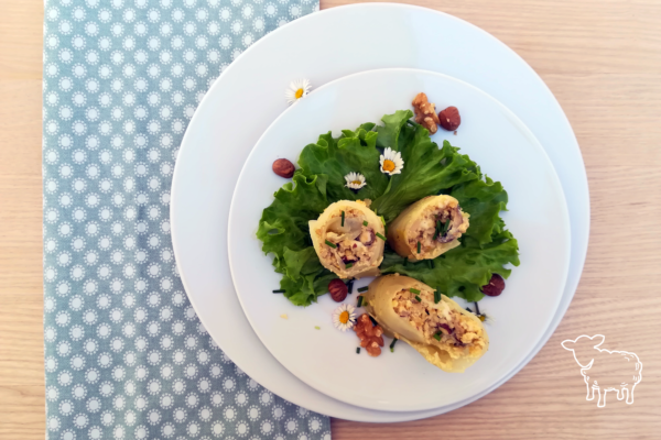 Kohlroulade mit Bulgur und Schaf-Grieche